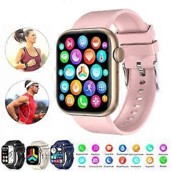 Smartwatch med iltmåling i blodet, Bluetooth-opkald, smart armbånd, sports- og sundhedsstyringsur, fitness tracker Pink