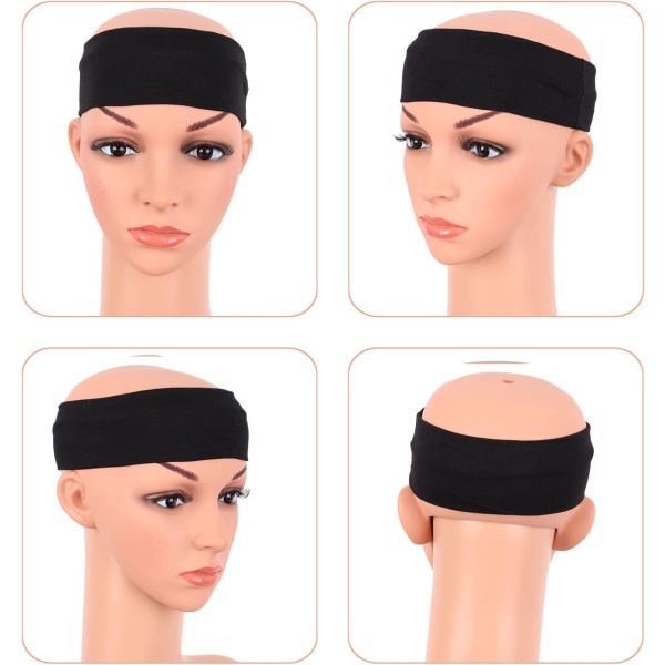 3-pack Yoga pannband Stretchy bomull pannband Hairwarp Sports
