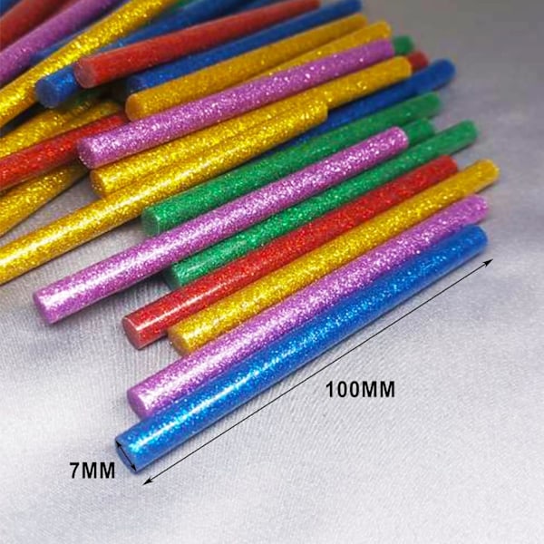 50 stk 7 mm x 100 mm Limstifter i flere farger for limpistol