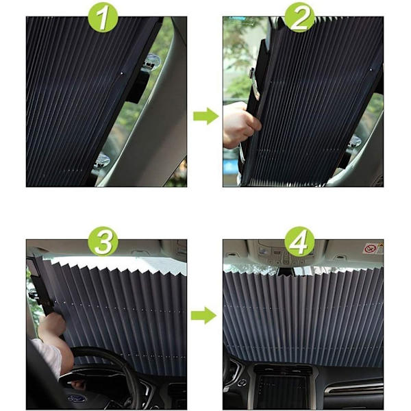 Bil Solskjerm, Trekkspill Stil Auto Retractable Frontrute