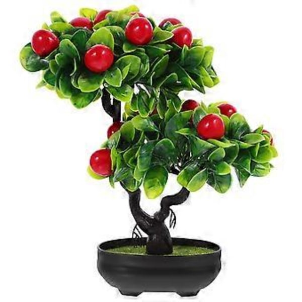 Kunstig frugttræ i potte, falsk frugttræ i potte til skrivebordet, falsk bonsai-ornament As Shown 3
