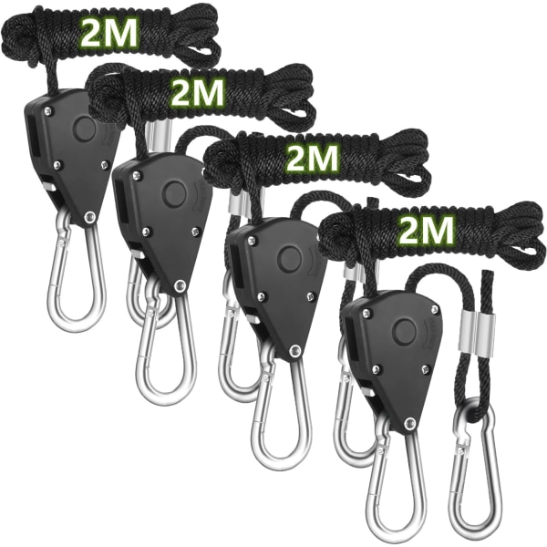 4 Pak Ratchetkabel, Justerbart Kabel, Plante Krog, 1/8\" Ratchet, F