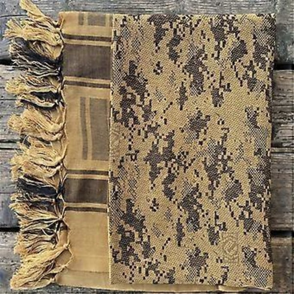 Uskonnollinen aikuisten keffiyeh-huivi turbaani jacquard-kuvio arabialainen huivi ulkoiluhuivi miehille päivittäinen hiusasuste (Camouflage black gra) Camouflage black gra