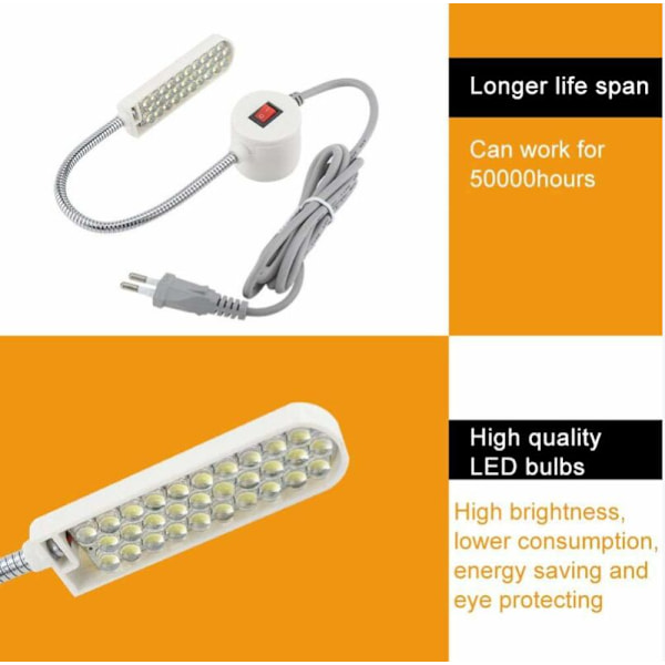 LED-ompeluvalaisin 10 LED-valolla, työvalo ja joustava hanhenkaula