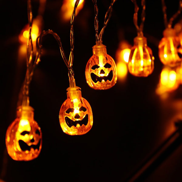 Halloween Pumpa Ljus - 4,5 Meter 30 LED Batteridrivna Hal