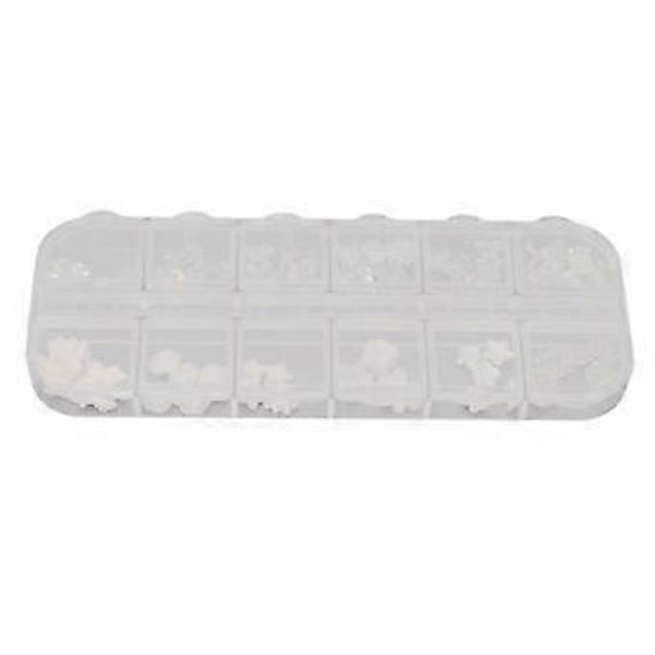 3 st Nagelkonst Dekorationer Set Olika Blomformer Manikyr Dekorativa Ornament för Nagelsalong