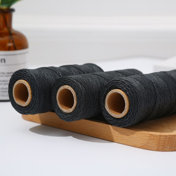 1,5 mm spiralformet sort tau, voksbehandlet polyestertau, brukt til kabelbinding