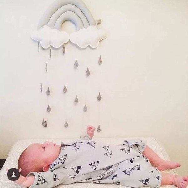 Sød klud legetøj vedhæng - Baby seng dekoration tilbehør - Sky -