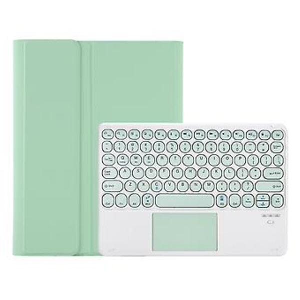 Tangentbord + Läder För Samsung Galaxy Tab A8 10.5 2021 Mörkgrön Light green
