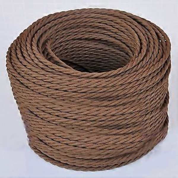 5M DIY Vintage Lampeledning Vintage Snoet Stof Lampeledning Elektrisk Ledning Reb Snoet Ledning (Kaffe)