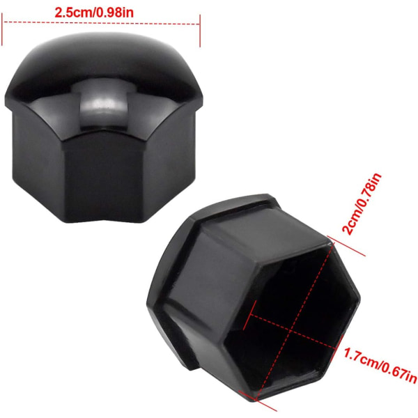 Hjulmutterdeksel Bolt Mutterdeksel 17mm 20 Hjulmutterdeksel Hjulbol