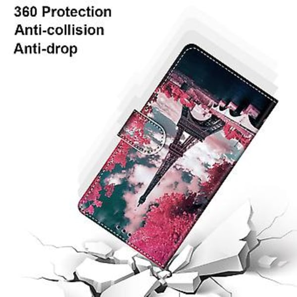 Lærveske til Xiaomi Poco X3 NFC Pink Flower Tower Bridge