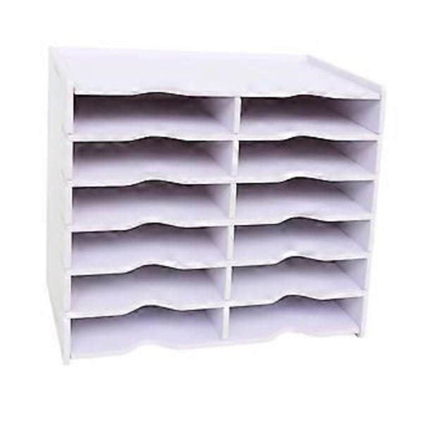 Diamond Craft Brett Organizer Beholder Verktøy 12 Ruter Flerbruks Skrivebord Rhinestone Maleri Brett Holder for Rhinestone Brett (Hvit) White