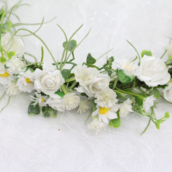 Boho hårblomsterkrona konstgjord blomsterkrona brudkrona för W