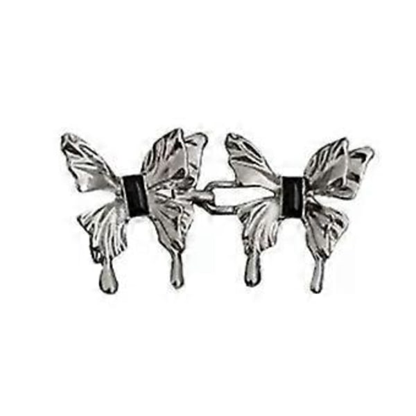 Sommerfuglformede bukseknapper for midjen, justerbare bukser, midjestrammer for jeans, skjørt, spikerfrie gjenbrukbare trykknapper, sølv Silver