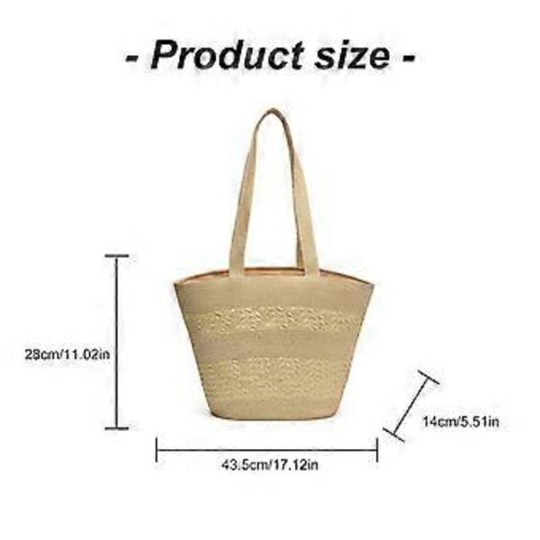 Käytännöllinen olkinen olkalaukku naisille, suuri tilavuus, käsilaukku ulkoiluun, luonnonystävän ja matkailijan laukku, khaki Khaki