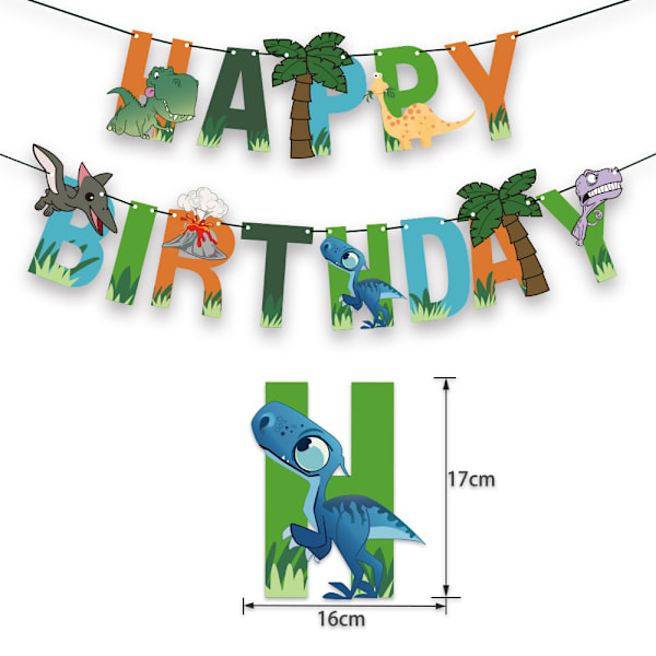 35-delad dinosaurietemafestdekoration, födelsedagsfestballonger