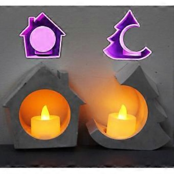 Silikonformer Husform Lysestaker Resin Former 3D Hus Lysestakeholder Silikonformer DIY Betongstøpeform B