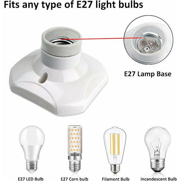E27 Skru-inn Takkontakt, E27 Garasjekontakt, AC 220-240V, LED