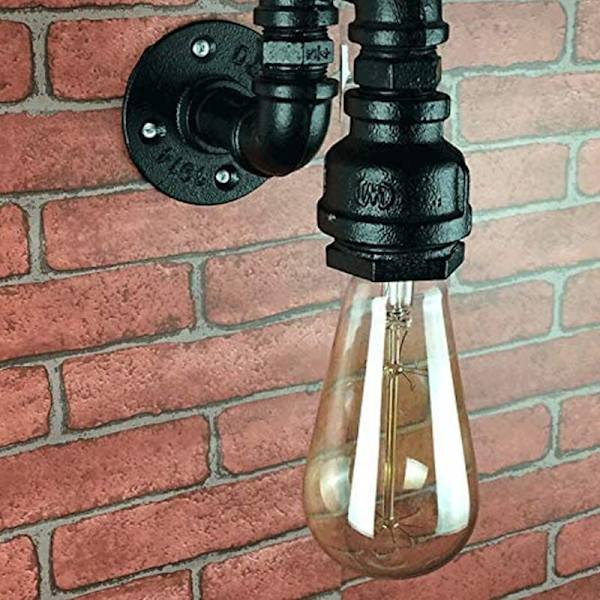 Retro industriel vandrørsvæglampe E27 med amerikansk stil kreativ vindbelysningsdekorationer