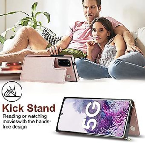 Crossbody-fodral i TPU+PU för Samsung Galaxy S20 FE Rose Gold