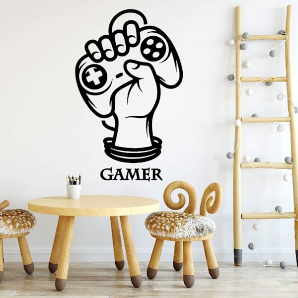 Gamer Power -seinätekstit pohjoismaisella tyylillä. \"Gamer Power\" ohjaimella