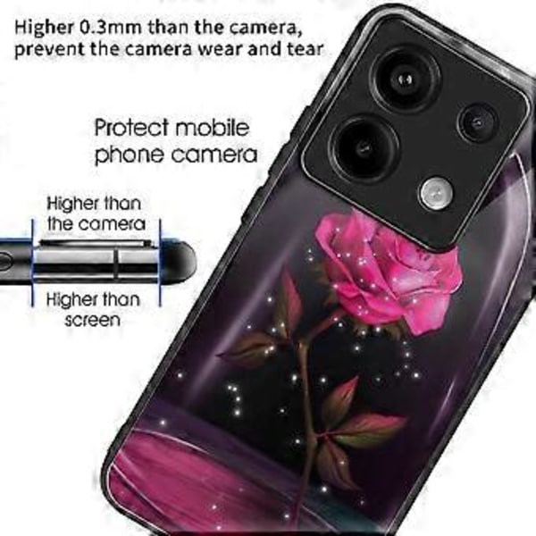 Skal för Xiaomi Redmi Note 13 Pro 5G/Poco X6 5G Härdat Glas+TPU Mönstertryck Baksida Telefonskydd Style F