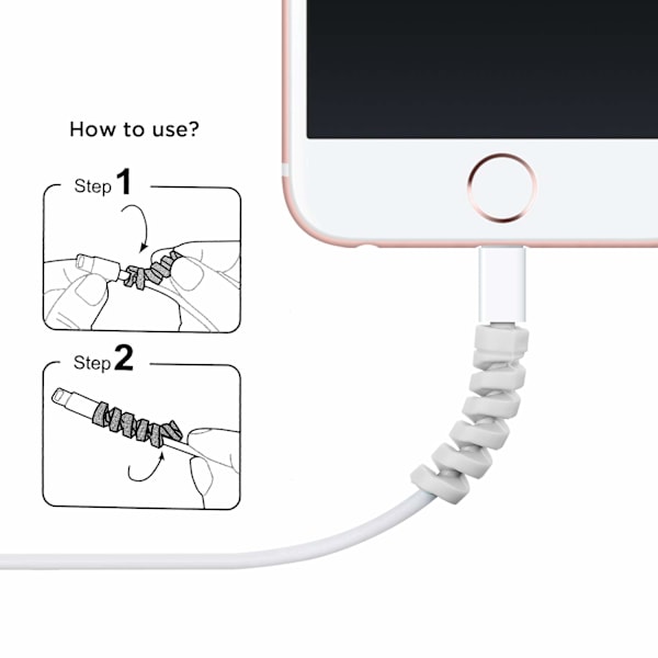 12 stk. Type-C Kabel Lader, (12 stk., Svart, Grå) Myk Silikon