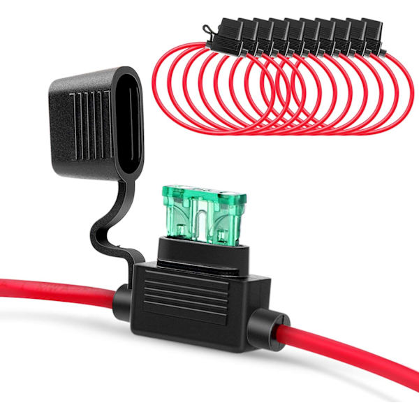 10 stk. NI-FH01 Inline Holder 14AWG Ledningsnet ATC/ATO 30AMP