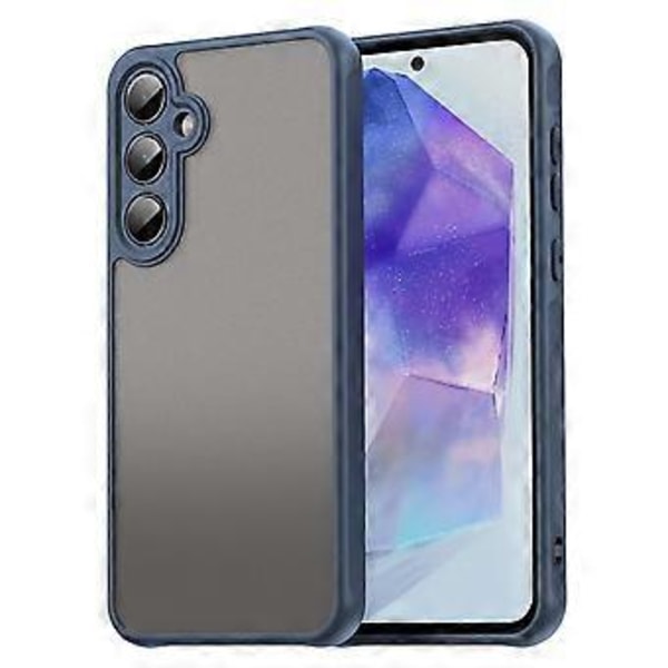 För Samsung Galaxy A55 5G Mobilskal Fallskydd Luftkuddar Frostat Genomskinligt PC+TPU Baksida Blue