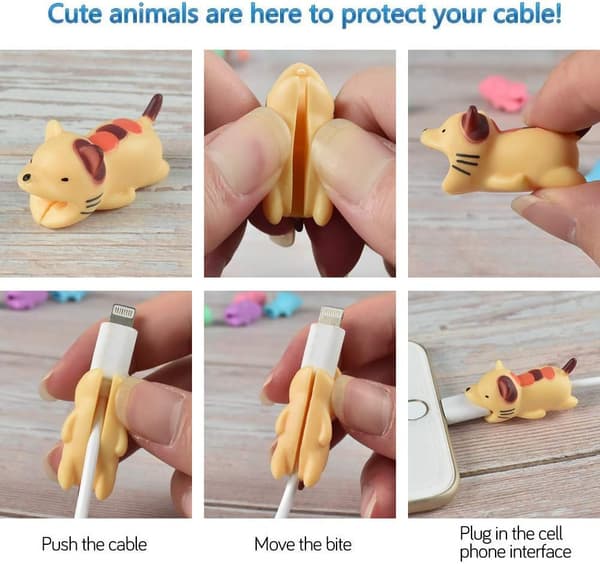 Kabelskydd Laddarkabel Tuggare Kabel Sött Djur - 12 Pack