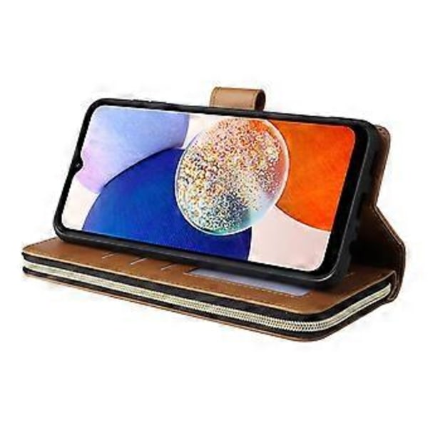 Til Samsung Galaxy A15 4G/A15 5G Etui Læder 9 Kort Slots Telefon Cover med Håndledsrem Style C