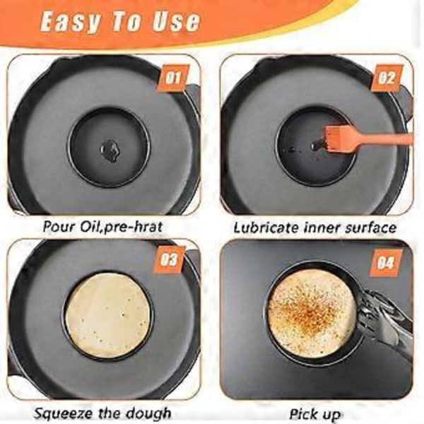 8-pakning Crumpet Ringer Engelske Muffin Ringer 10 cm - Rustfritt Stål Dobbelvalsede Tertringer Oppgradert Runde Metall Matlaging Bakverk Ringformer for baking