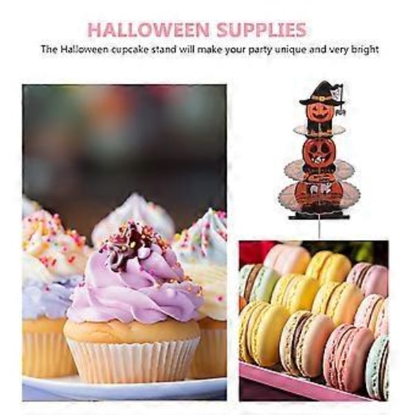 Halloween Party Cupcake Ställ Pumpa Dessert Cupcake Ställ Snacks Display Rack