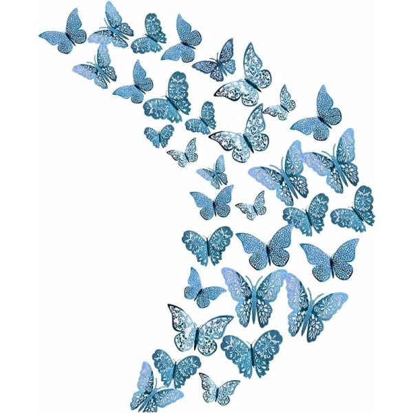 36 pieces of hollow indigo butterfly wall sticker decoration, rem