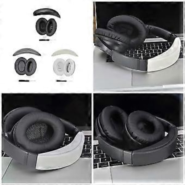 Kvalitets Ørepude Hovedbøjle til QC35 QC35II QC45 QCSE for at Sikre Komfortabel Lytteoplevelse for Alle Brugere Hvid White