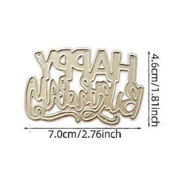 Grattis på födelsedagen Metall Skärande Dies Stenciler för DIY Scrapbooking Dekorativ Prägling Papperskort Mall Dekor Die Cuts