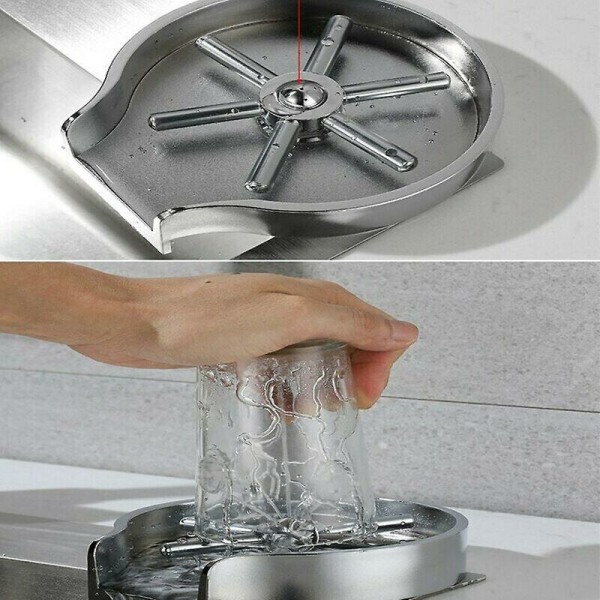 1Sæt Vandhane Glasskylleautomat Automatisk Press Køkkenvask Glasrengøring