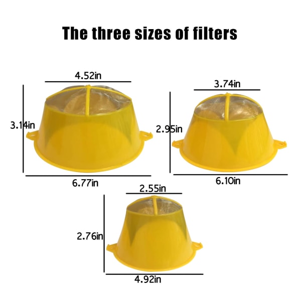 3 stk (S M L) Fine Maling Siler Gjenbrukbar Sil Filter Deksel Ste