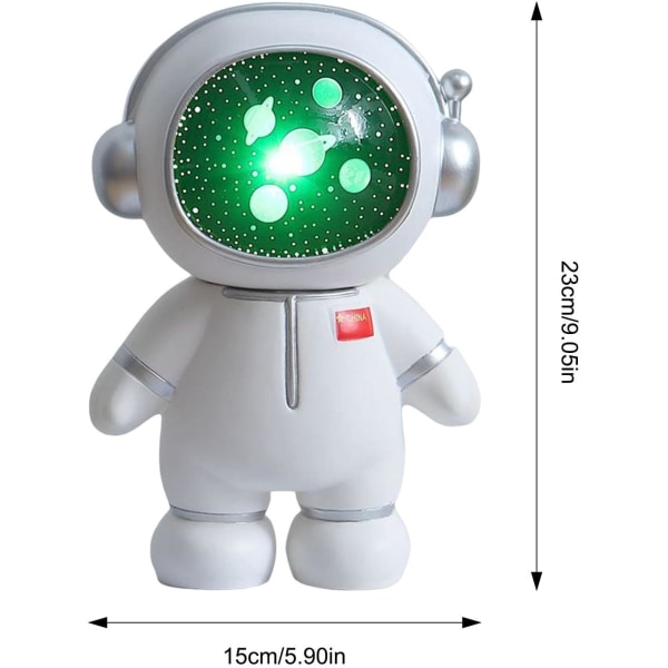 Uppladdningsbar justerbar projektionslampa, söt Astronaut Piggy Ban