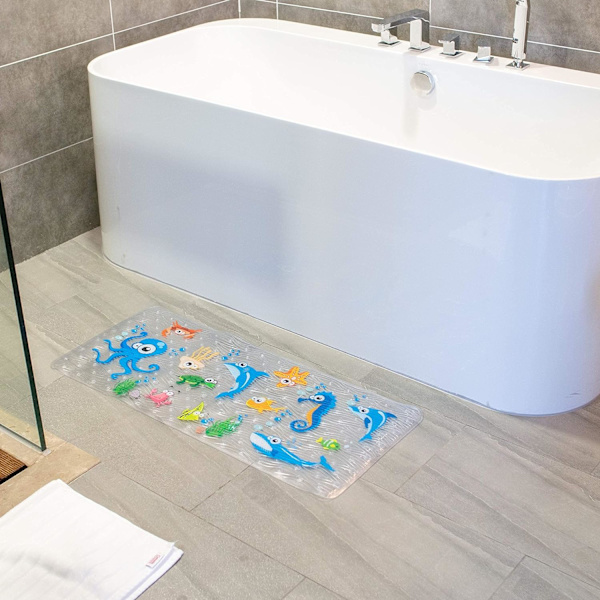 Badematter for badekar barn - Stor tegneserie sklisikker baderom badekar