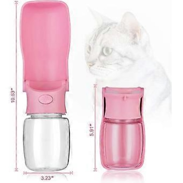 Vikbar Hundvattenflaska, Portabel Hundvattendispenser, Läcksäker Hundresevattenflaska, Husdjursvattenflaska för Hund Katt Utomhuspromenader, Vandring, Resor