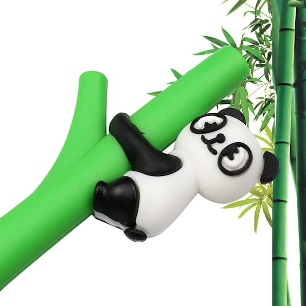 8 stk. Panda Gel Penne med Sort Blæk, 0,5 mm Kawaii Panda Gel Penne,