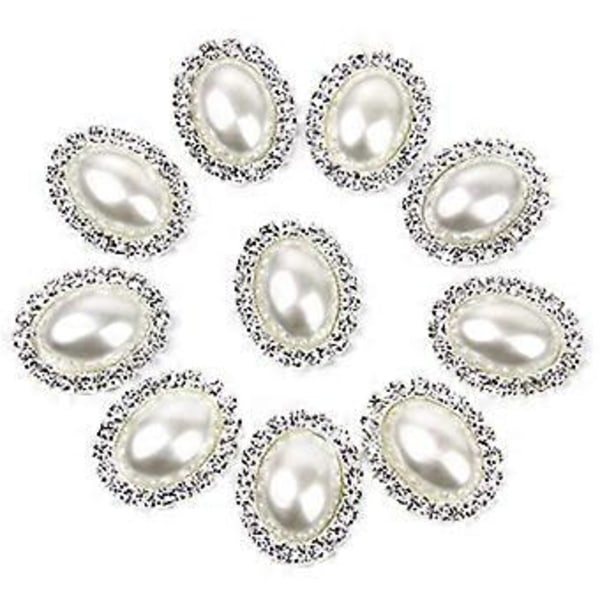 10 stk. Ovale Krystal Knapper Perle Knapper Ornament