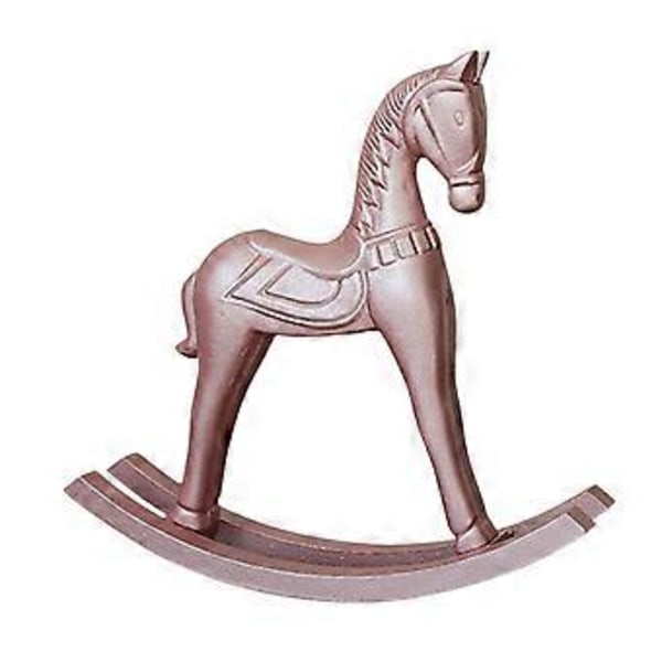 Gyngende Hest Statue Træ Borddekoration Samling Ideel Gave til Soveværelse Cafe (Pink) Pink