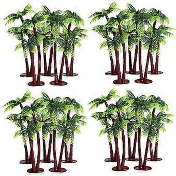 30 stk. Miniatyr Palmetre Akvarieplanter Plast Akvarieplanter Akvariedekorasjon (Grønn) Green