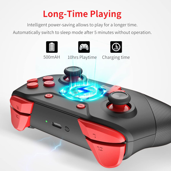 Switch-ohjain, Switch Pro -ohjain - Musta Punainen Switchille/Li
