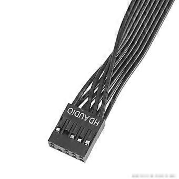 2st Moderkort HD Audio 9Pin Hane till Hona Förlängningskabel för PC DIY Svart