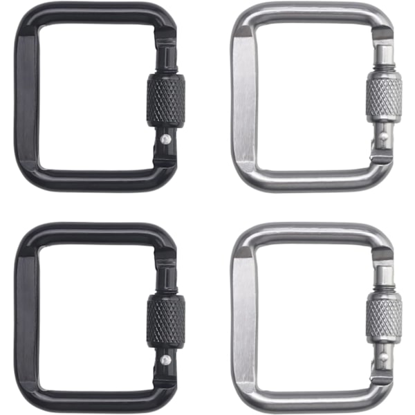 4 stk. Karabiner, Aluminium Karabiner, Klatrekarabiner med Skrue