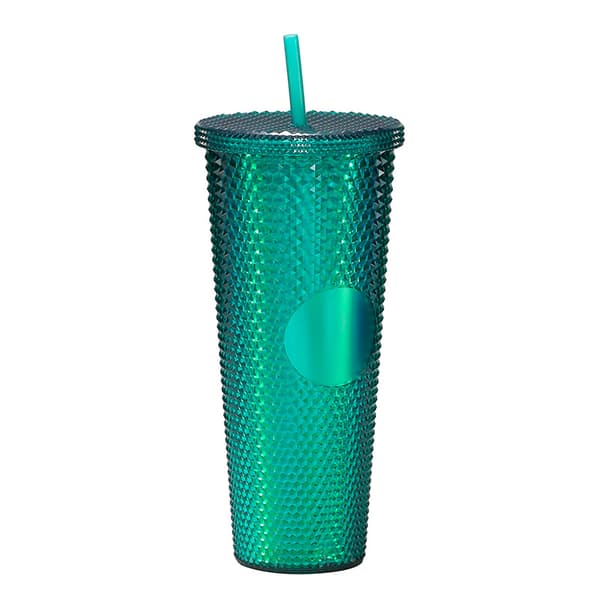 710ml Trendig Hög Färg Värde Stor Kapacitet Dubbelskikts Plast Gradient Sugrörsmugg - Gradient Grön